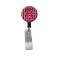 Carolines Treasures Letter B Football Crimson and White Retractable Badge Reel CJ1079-BBR